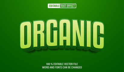 Editable 3d text style effect - Green Organic text effect Template