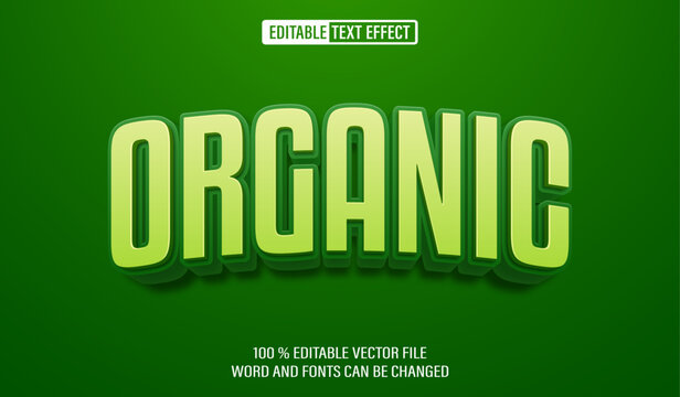 Editable 3d text style effect - Green Organic text effect Template