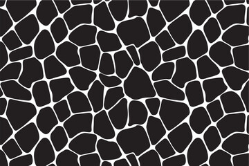 Black and White Giraffe Pattern: Seamless Animal Print Background for Fashion and Wildlife Themes