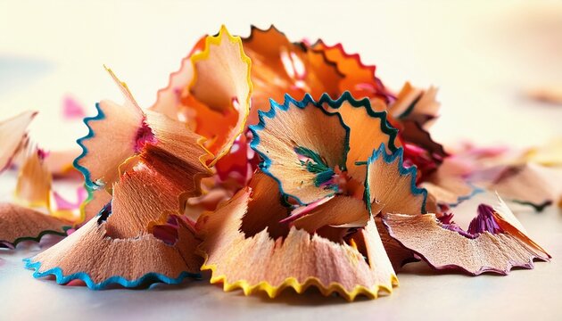 shavings from colored pencils