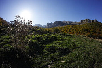 Obraz premium Montenegro autumn hiking in vusinje valley
