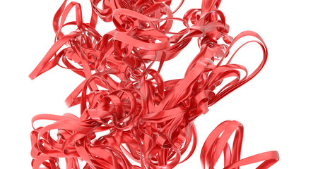 Intricate red ribbons swirl dynamically. Perfect for designs needing energy and vibrancy.