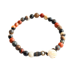 Bohemian Bracelet with Eclectic Mismatched Beads Isolated on Transparent Background