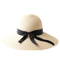 Sleek Wide Brim Sun Hat with a Crisp Modern Profile Isolated on Transparent Background