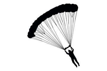 Vector art of Silhouette of a person crouching with arms outstretched isolated on transparent background