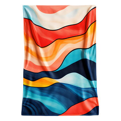 Modern Beach Towel with Large Asymmetric Digital De Isolated on Transparent Background