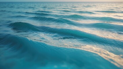 Serene blue ocean and soothing wavy waters