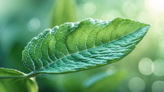 Detailed macro photography of a leaf's surface