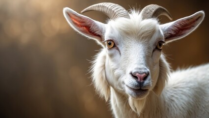 Obraz premium Detailed shot of a white goat
