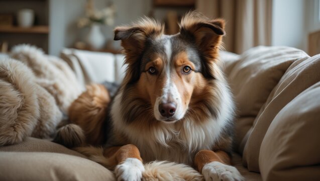 At Home with a Rough Collie
