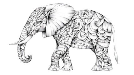 装飾的なゾウのイラストレーション