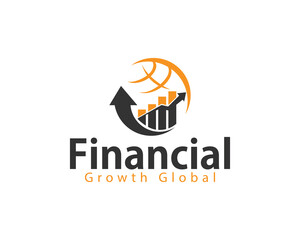global financial logo creative design concept growth business invest
