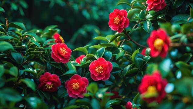 The species Camellia sasanqua and its cultivars are less recognized and smaller in size.
