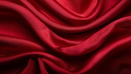 Obraz premium red cloth waves dark red color fabric with soft waves abstract red fabric wavy folds modern luxury silk wave drapes background