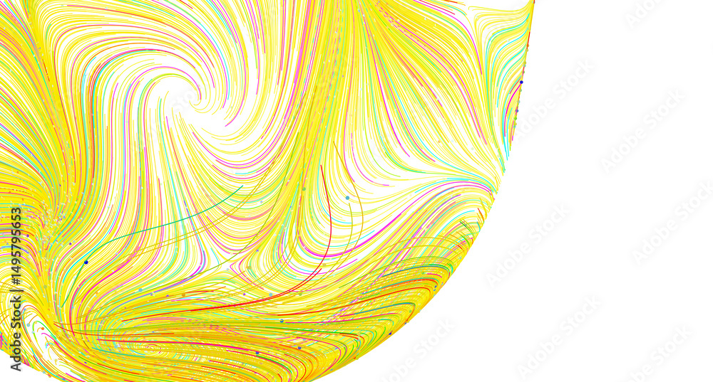 Aufkleber Vibrant yellow and colorful lines swirl in an abstract pattern. Perfect for modern designs.