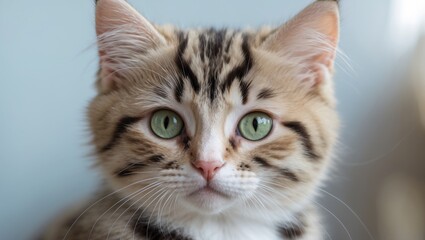 Obraz premium Young cat with black spots in close-up