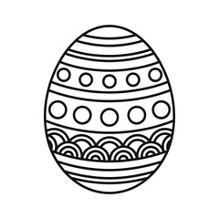 Decorative Easter Egg Outline Illustration with Geometric Pattern