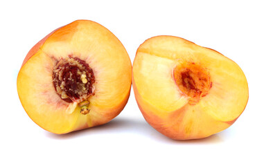 Sweet peaches on a white background 