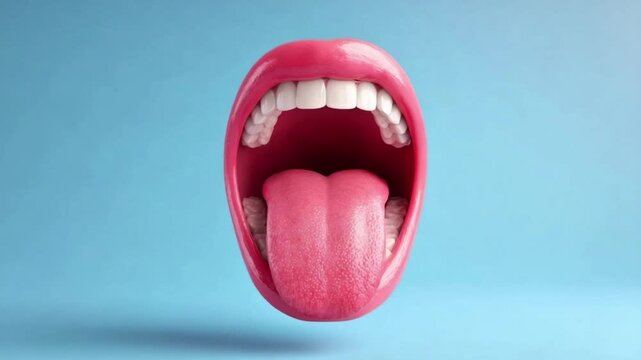 3D Dental Prosthetic Illustration with Shiny White Teeth - AI