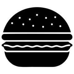 Minimalist Burger Icon Black Vector Silhouette Isolated for Design Use