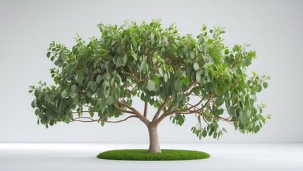 Fototapeta premium Eucalyptus tree displayed on a white background, with clipping paths for landscaping design.