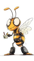 可愛いミツバチのキャラクターイラスト