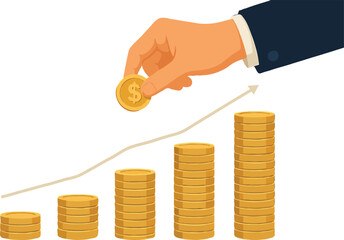 hand holding a coin for savings 