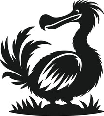 Dodo bird vector drawing animal silhouette © MostAklima