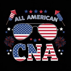 All American sunglasses with patriotic design and celebratory elements for 4th of July  