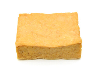Closeup tofu isolated on white background 