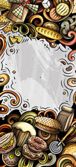 Cartoon vector doodle Bakery banner background