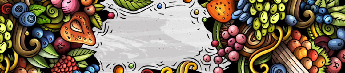 Cartoon vector doodle Berries background