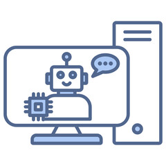 Chatbot Blue Icon