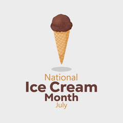 vector graphic of National Ice Cream Month, ideal for National Ice Cream Month celebration.