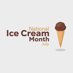 vector graphic of National Ice Cream Month, ideal for National Ice Cream Month celebration.