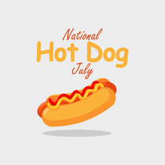 vector graphic of National Hot Dog Month, ideal for National Hot Dog Month celebration.
