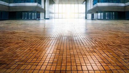 Obraz premium bright floor tiles going into perspective