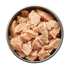  Overhead view of canned tuna