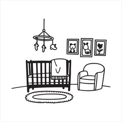 Fototapeta premium Trendy Nursery Decor for Baby Room – Soft, Stylish, and Whimsical Interiors