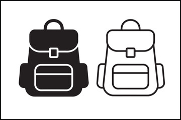 Backpack Duo Style Vector Icons