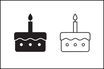 Birthday Cake Line Art Silhouette