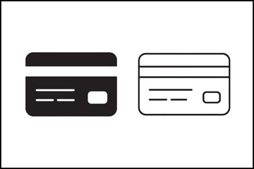 Obraz premium Credit Card Solid & Line Vector
