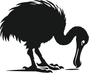 Dodo bird vector drawing animal silhouette © MostAklima