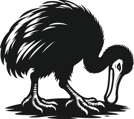 Dodo bird vector drawing animal silhouette © MostAklima