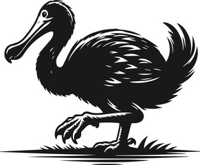 Dodo bird vector drawing animal silhouette © MostAklima