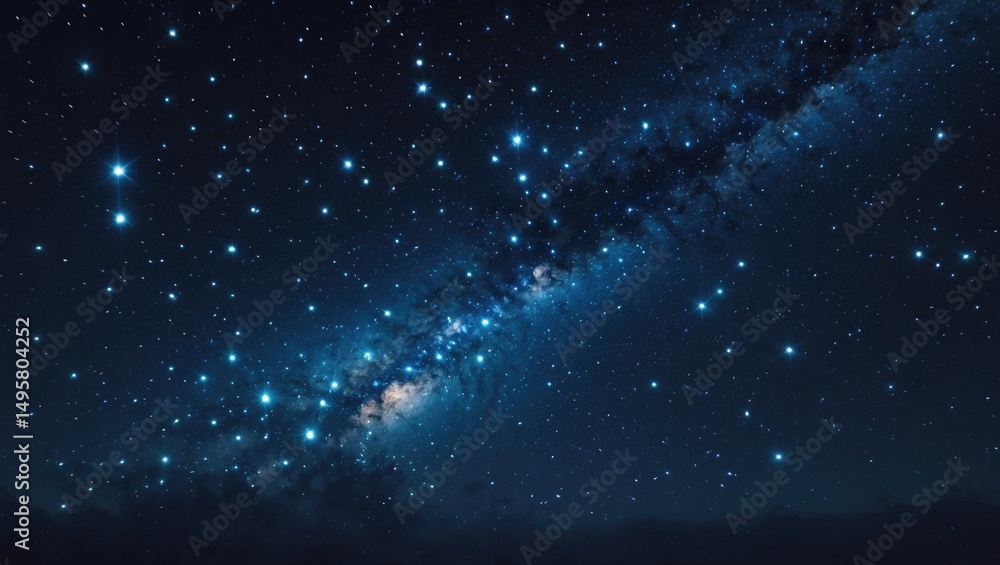 Poster starry celestial backdrop. dark intergalactic void.