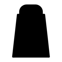 Simple black silhouette of a shopping bag with rounded top edge