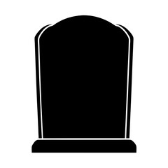 Simple tombstone silhouette illustration suitable for Halloween and memorial concepts