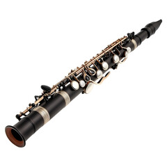 Naklejka premium A sleek and elegant black clarinet with gold accents, an instrument that invites musical exploration and creative expression.