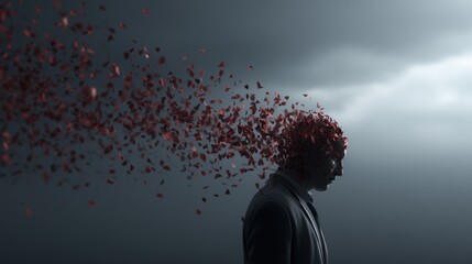 The Crumbling Mind: A Surreal Depiction of Mental Disintegration